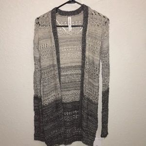Ombré grey holey cardigan